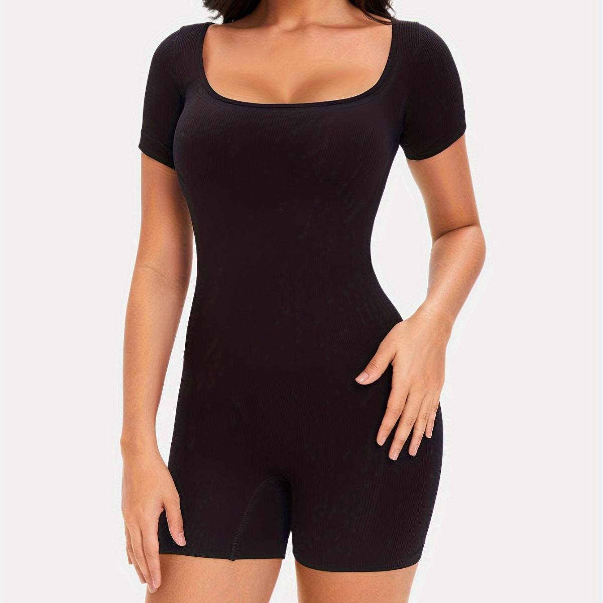 Short-sleeved corset yoga jumpsuit