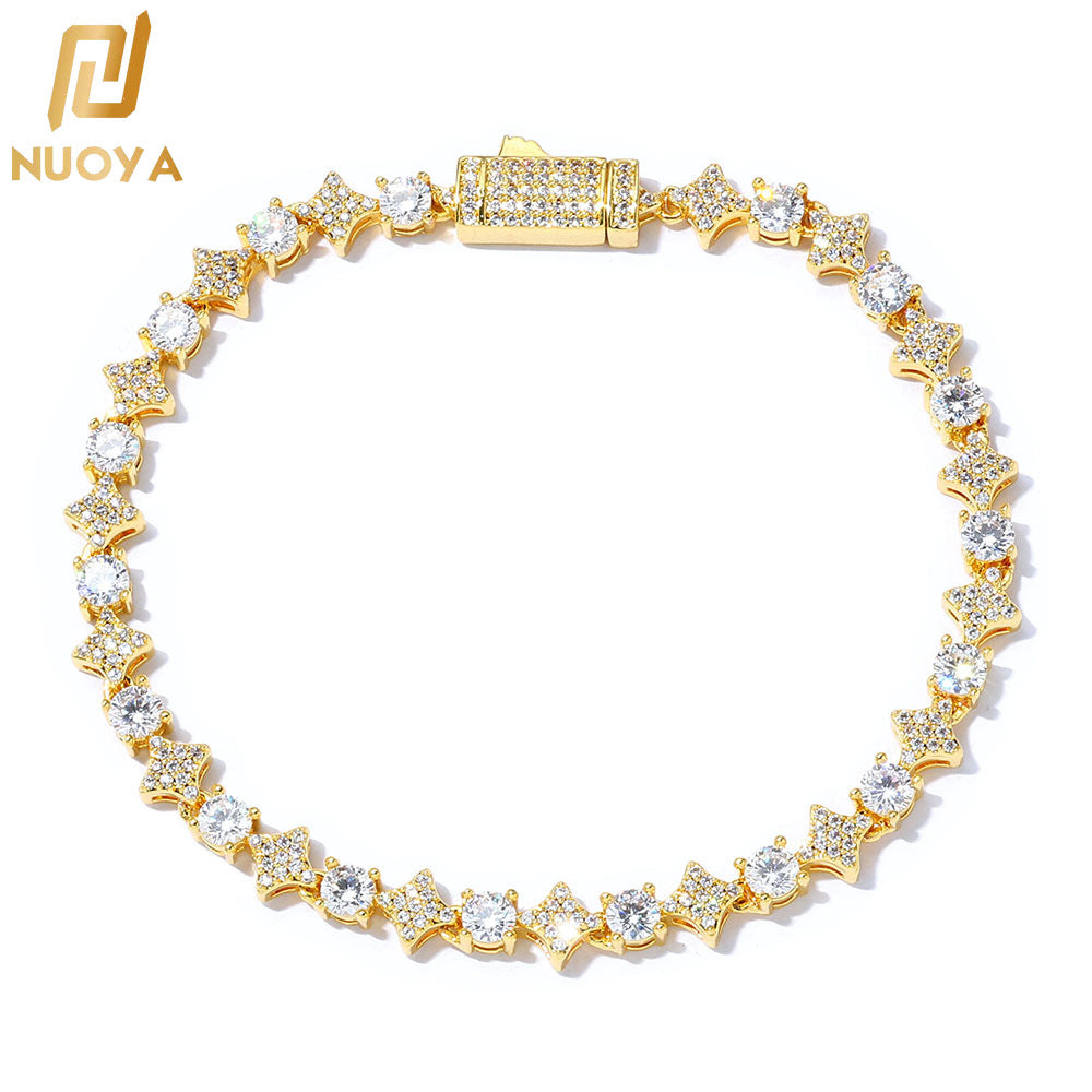 Cross Star Tennis Chain men's diamond-shaped trendy bracelet