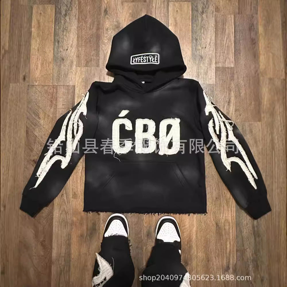 letter printed street trend lingers in hoodies, pullovers and high street sweatshirts