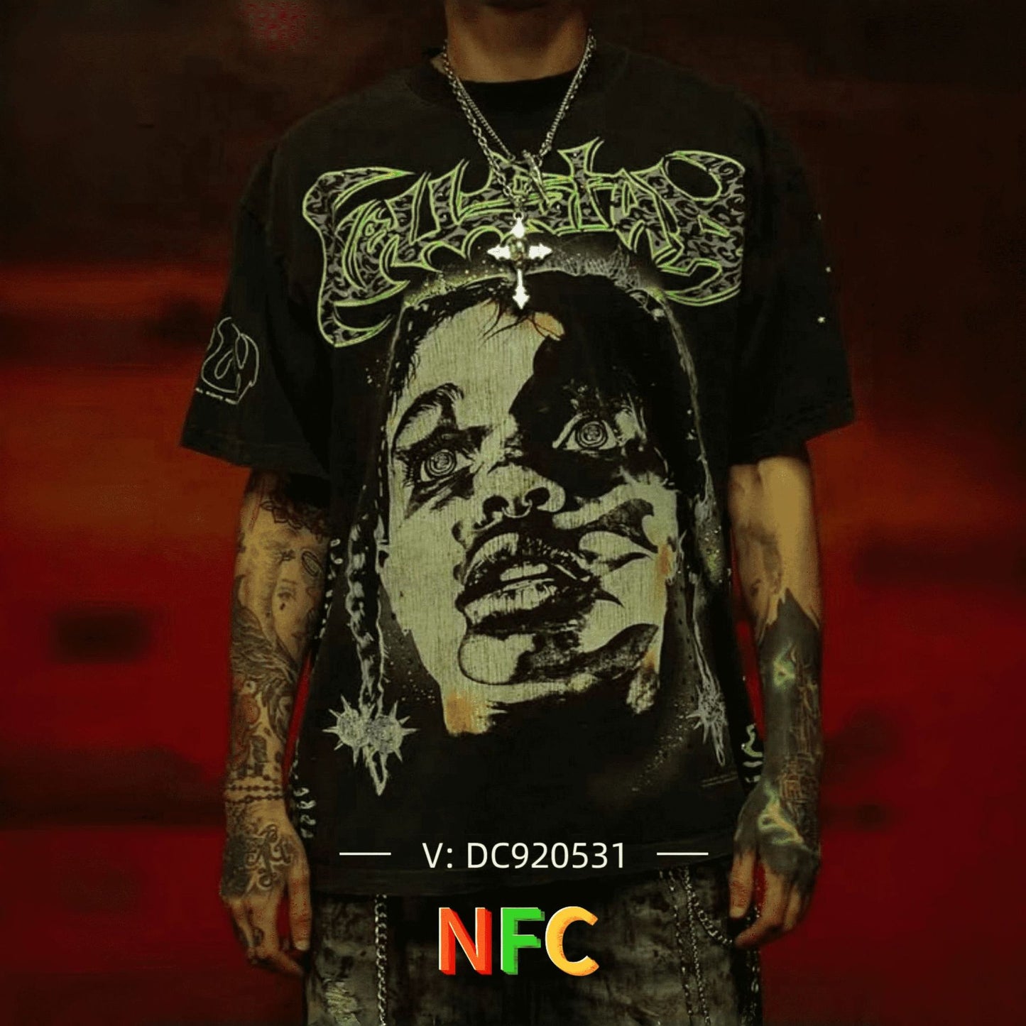 HELLSTAR distressed loose retro short-sleeved T-shirt
