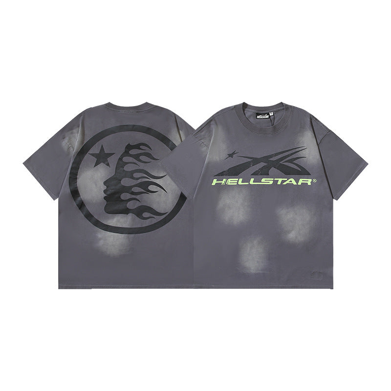 HELLSTAR distressed loose retro short-sleeved T-shirt