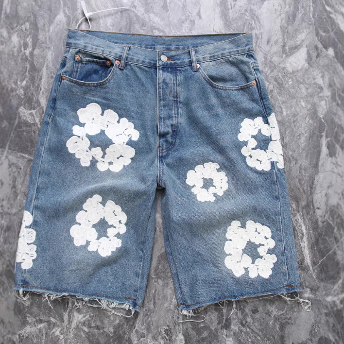 summer loose denim shorts