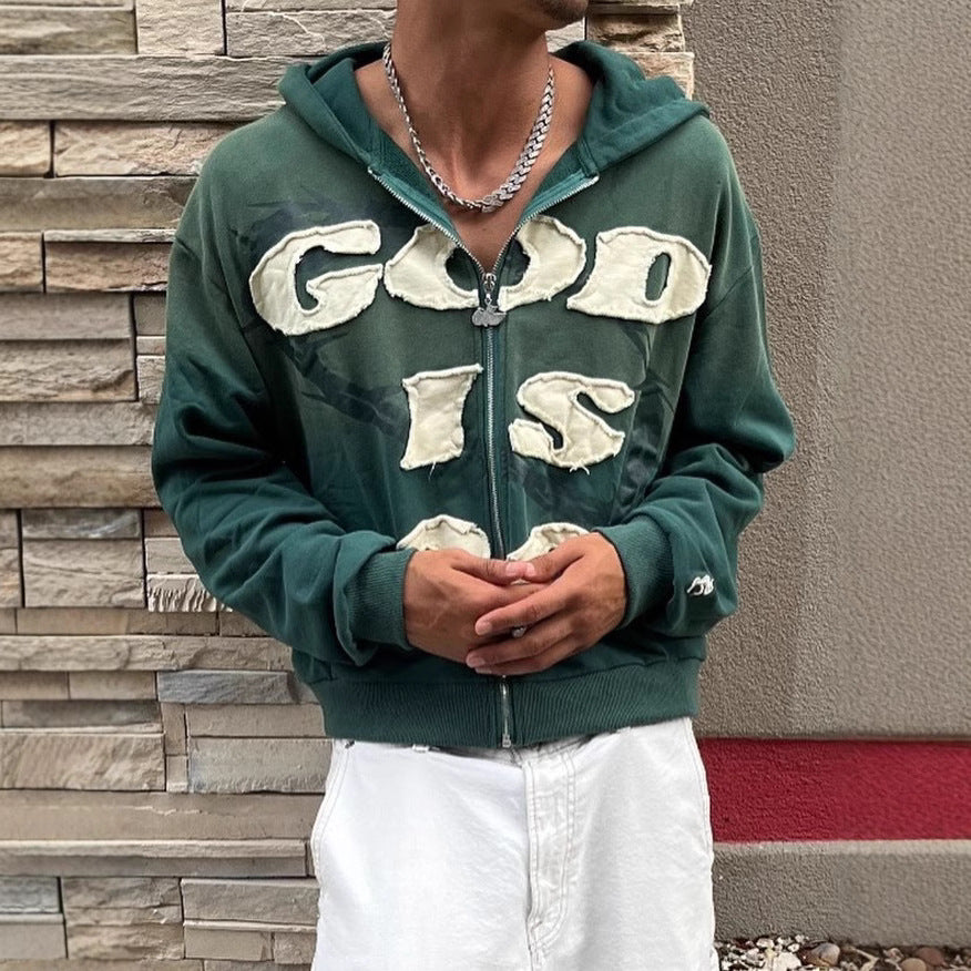 "God is good" zipped jacket
