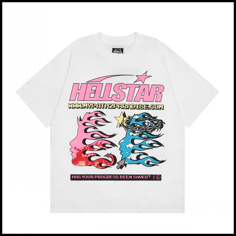 Retro washed cotton short-sleeved T-shirt