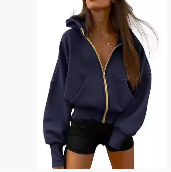 Women's wool hooded jacket