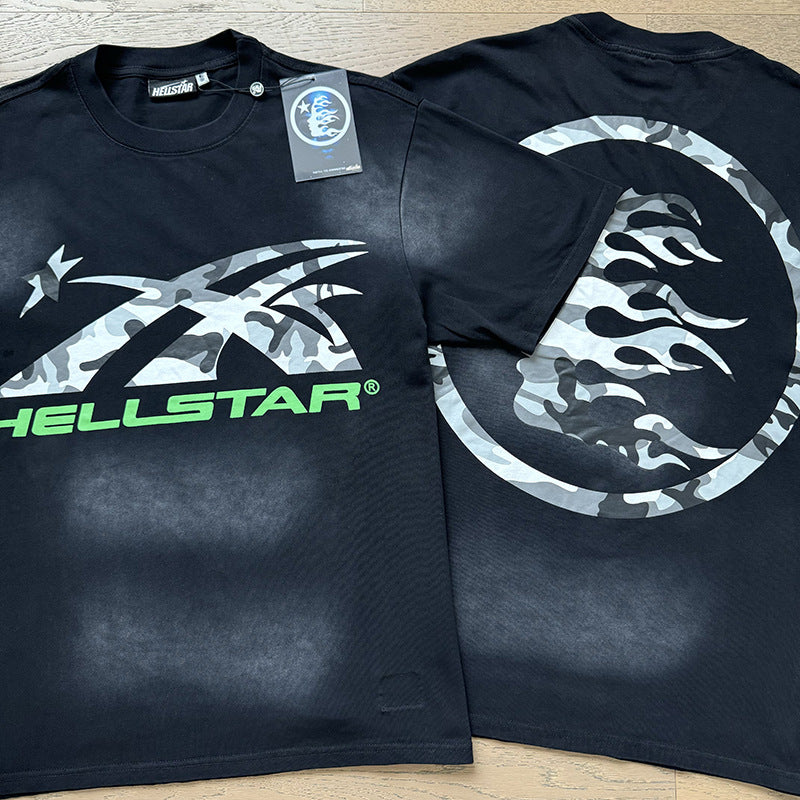 HELLSTAR distressed loose retro short-sleeved T-shirt
