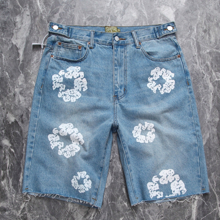 summer loose denim shorts