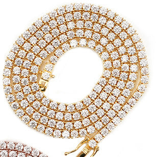 Pure sSilver zircon Tennis Chain with High-end Full Diamonds