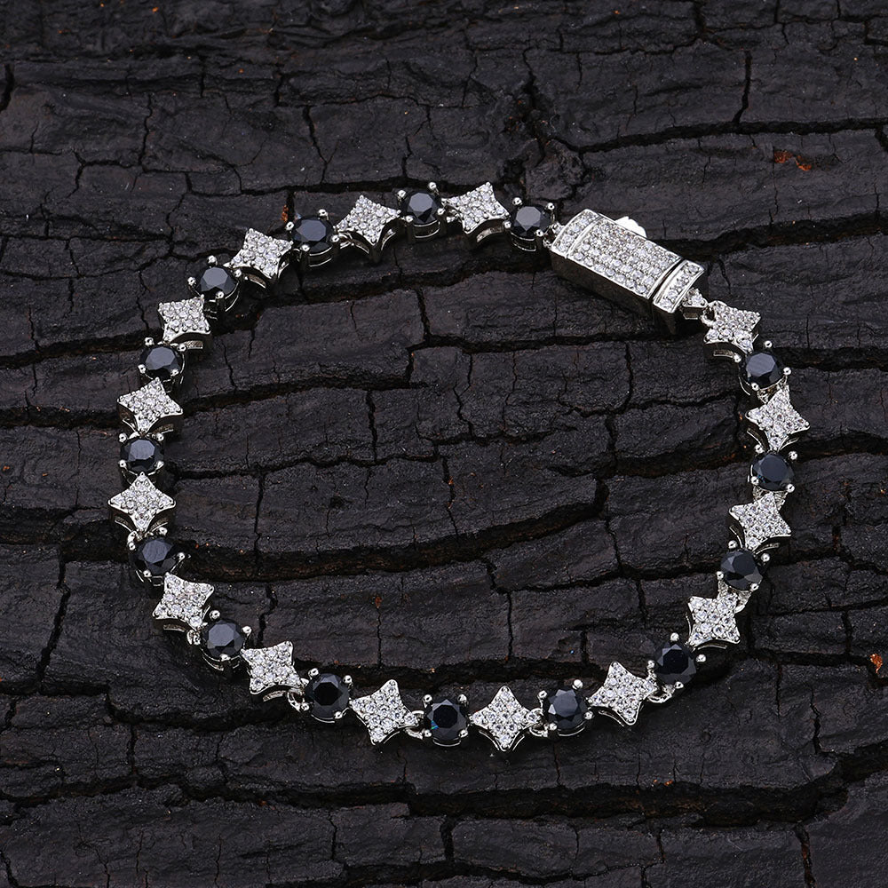 Cross Star Tennis Chain men's diamond-shaped trendy bracelet