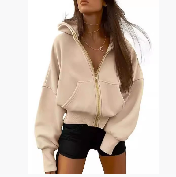 Women's wool hooded jacket