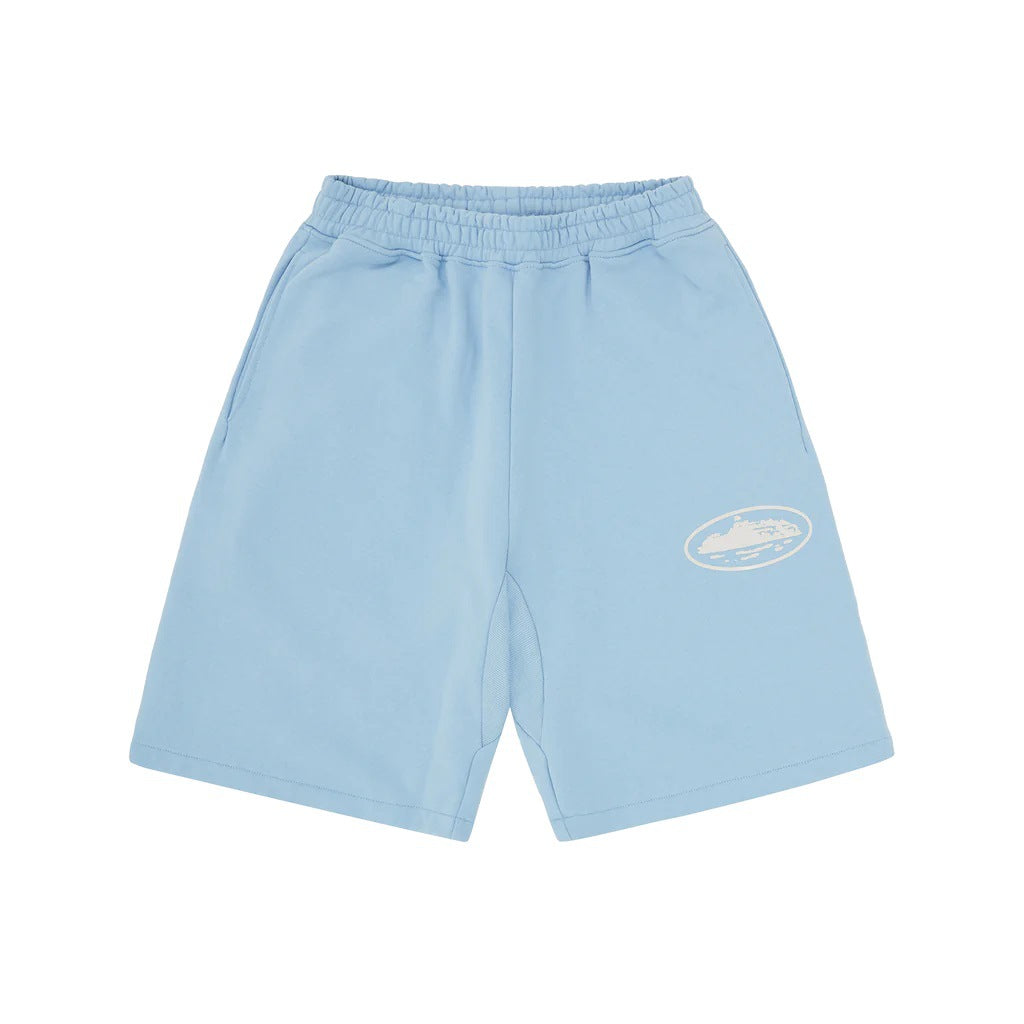 Corteiz's heavyweight boat print loose zipper hoodie, pants, and shorts