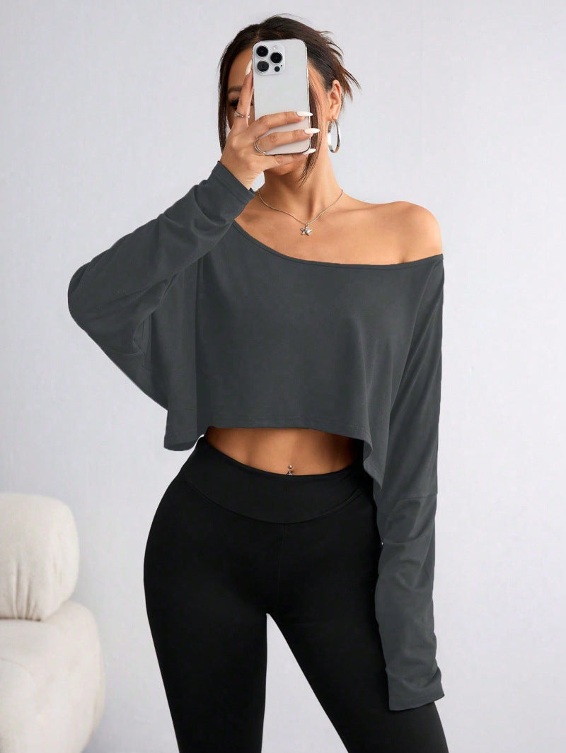 A loose one-shoulder blouse