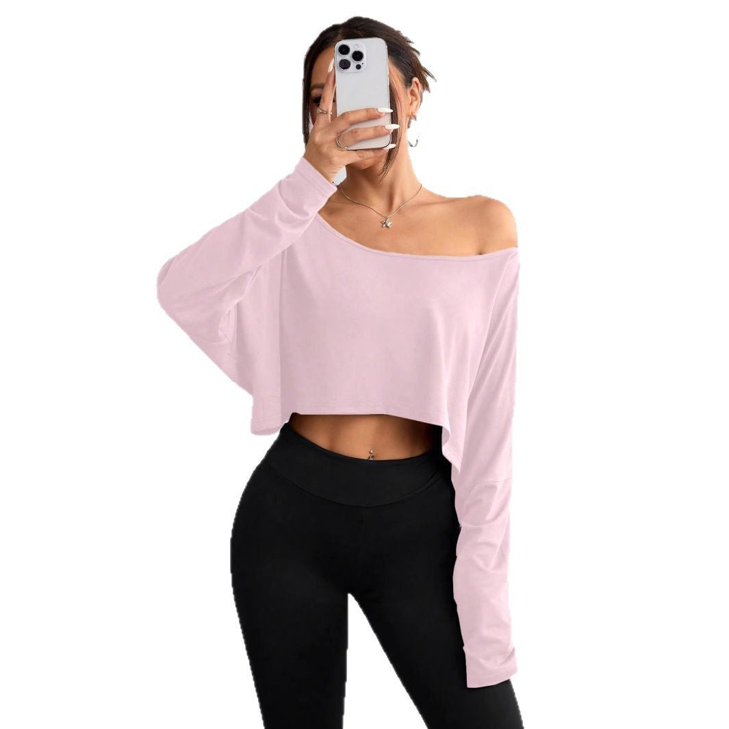 A loose one-shoulder blouse
