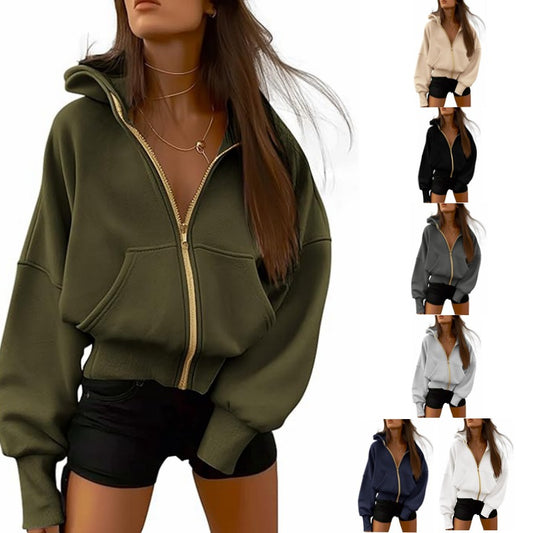 Women's wool hooded jacket