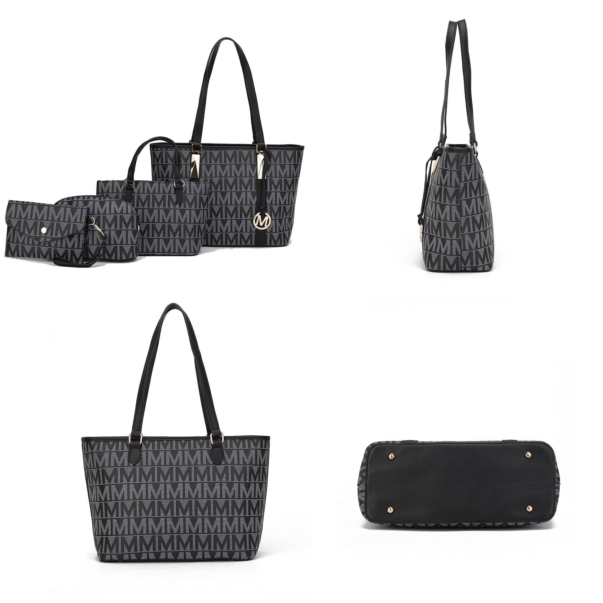 Marimar Women'S Tote Bag with Pouch and Wristlet, Signature 4 Piece Set by Mia K - Chocolate Brown