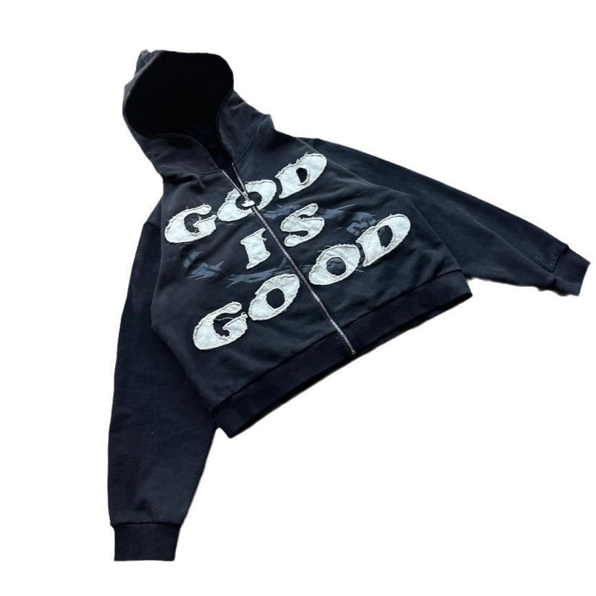 "God is good" zipped jacket