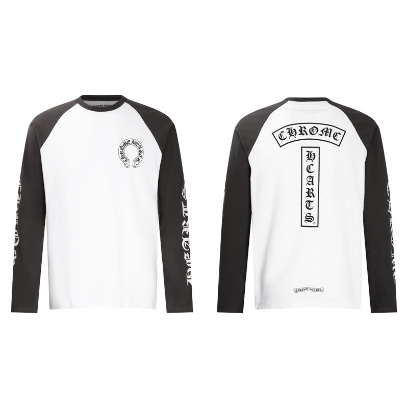 pure cotton long-sleeved round-neck with crosses sweatshirt
