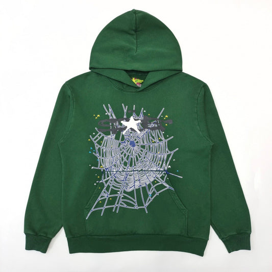 pure cotton sp5der web hooded sweatshirt