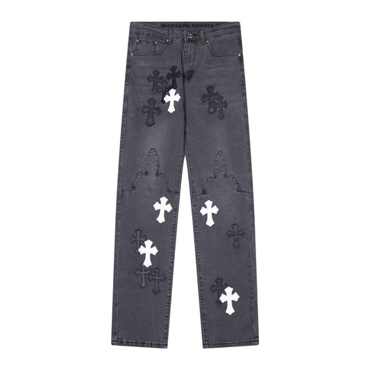 iron cross denim jeans