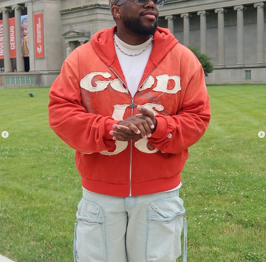 "God is good" zipped jacket