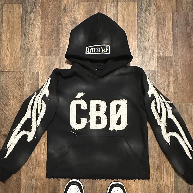 letter printed street trend lingers in hoodies, pullovers and high street sweatshirts