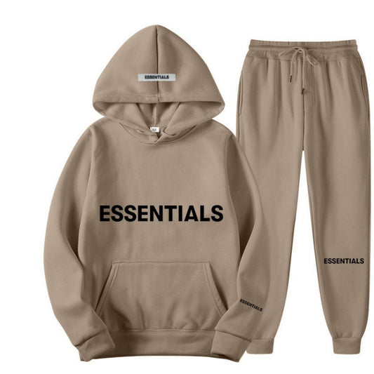 Camel essential hoodie and sweatpants with Black labels