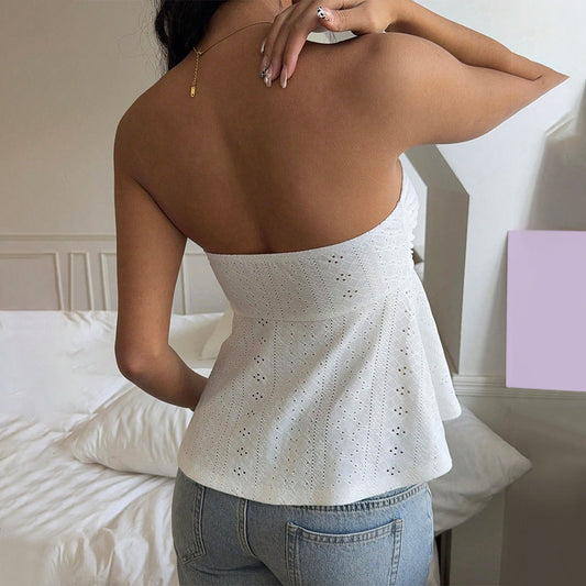 A high-end sweet and spicy strapless vest and sleeveless top for women's wear