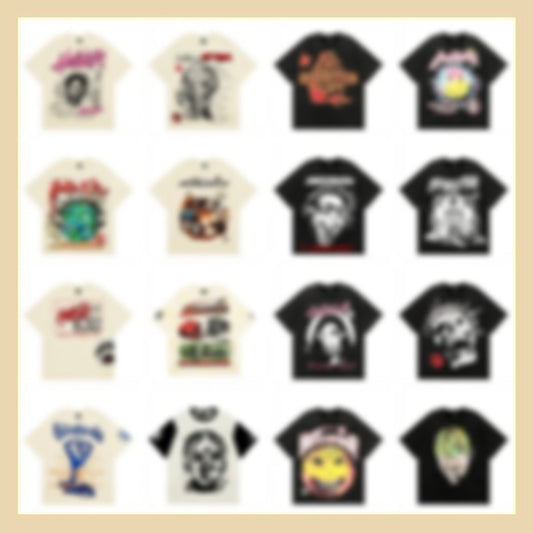 Retro washed cotton short-sleeved T-shirt