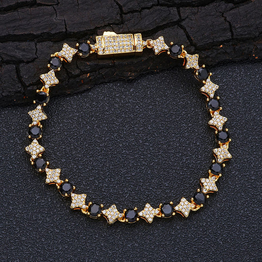 Cross Star Tennis Chain men's diamond-shaped trendy bracelet